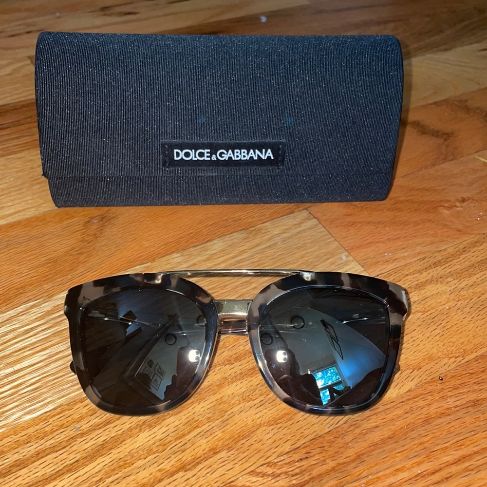 Dolce & Gabbana grey mirrored tortoise sunglasses
